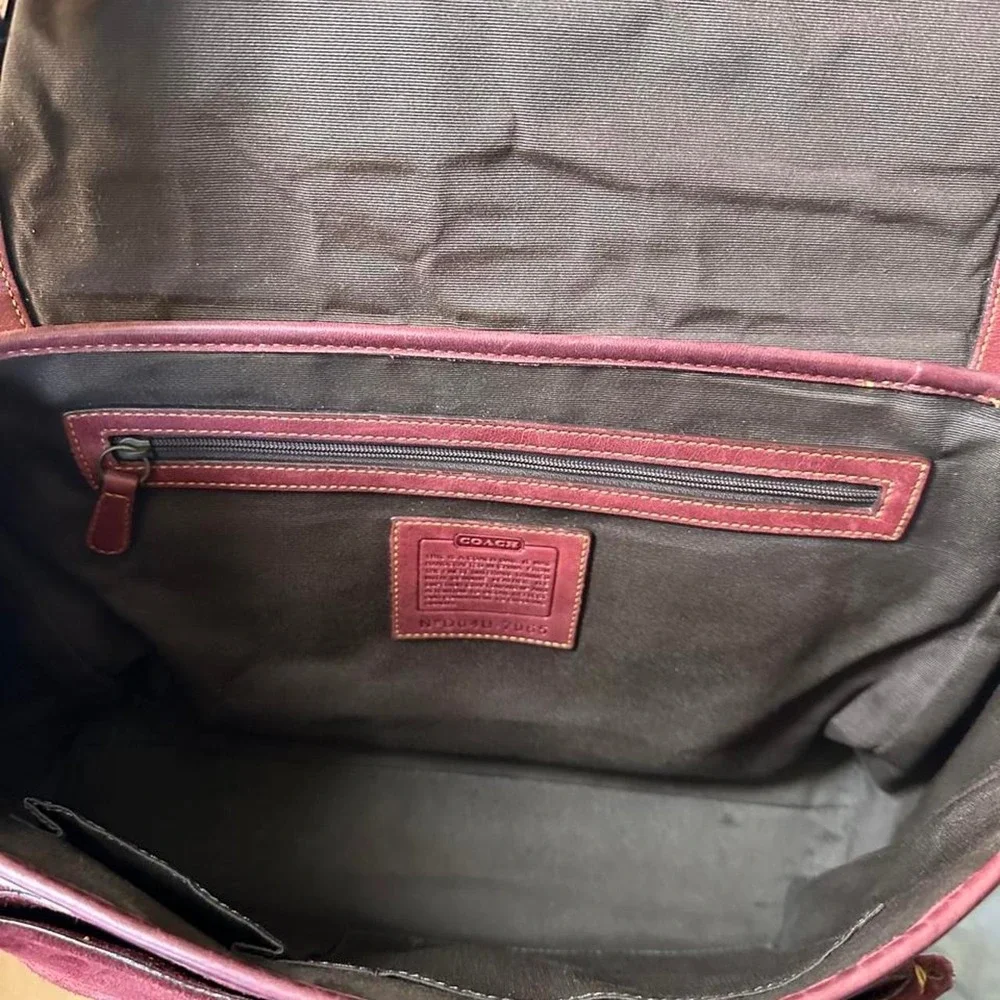 Coach 2004 special edition signature satchel burgundy leather suede y2k vintage